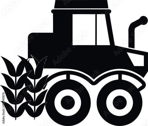 tractor silhouette vector illustration