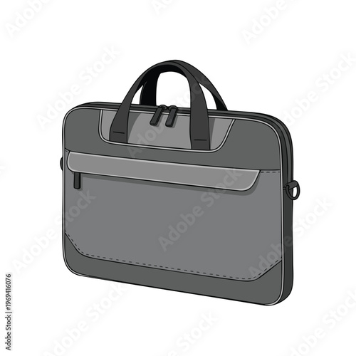 Sleek gray bag with handles, zippered compartments, and a detachable shoulder strap