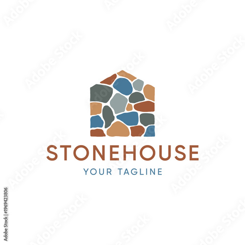stone house logo vector icon illustration