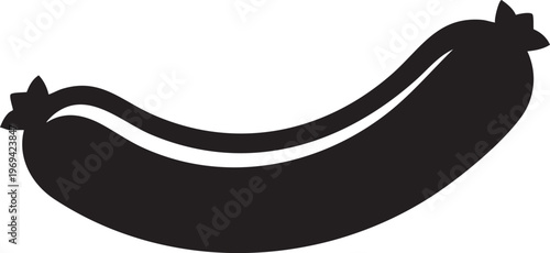 Black sausage, meat icon, vector illustration, food symbol