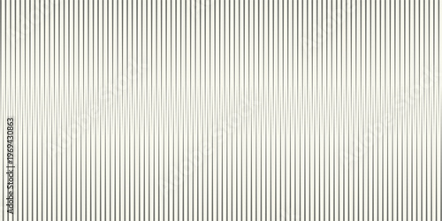 Optical illusion of wave-like motion created by vertical black lines of varying thickness. Abstract black-and-white design demonstrating visual perception and geometric distortion.