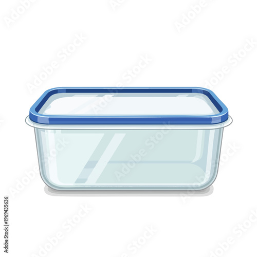 Clear rectangular container with a blue lid, perfect for food storage
