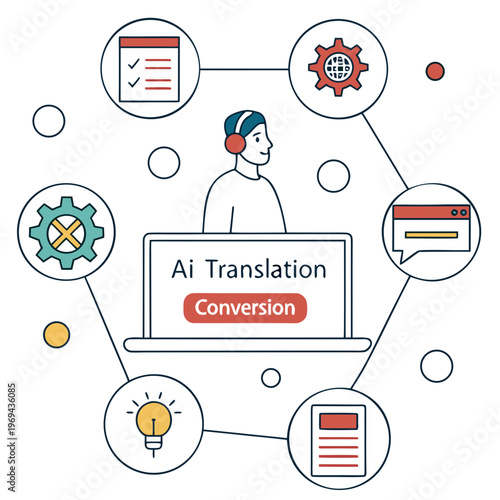 Ai translation conversion process illustration