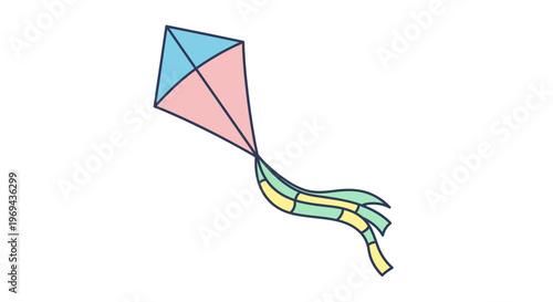 Colorful kite flying high freely.