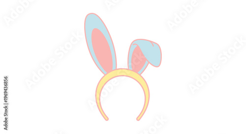 Colorful bunny ears headband accessory.