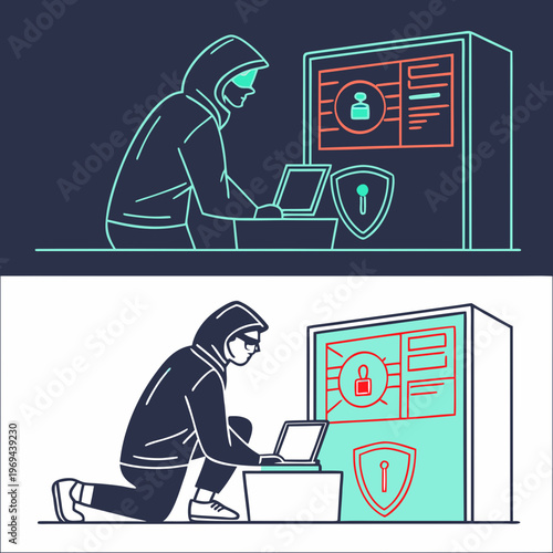 Cyber security hacker access illustration