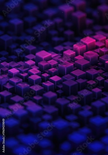 A dynamic field of abstract digital squares showing vibrant color transitions, ideal for modern tech backgrounds or video game interfaces ,bright ,pixel ,background