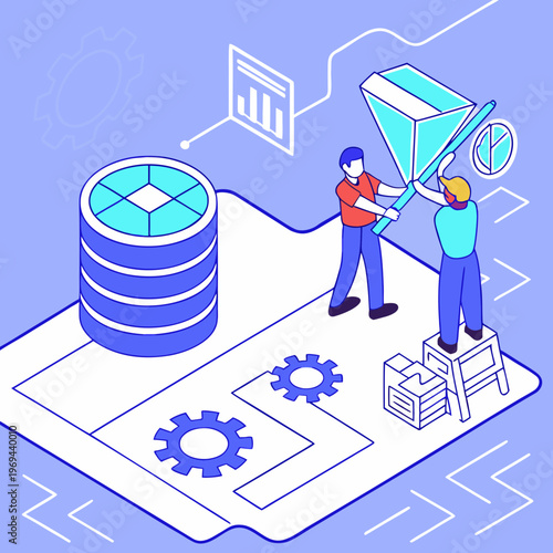 Data refinement and processing isometric view