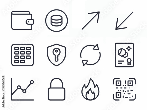 Icon Set for Technology and Business Concepts