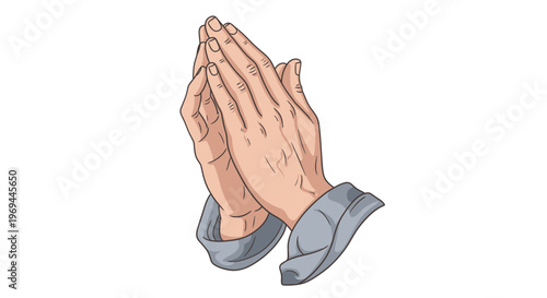 Folded hands praying gesture symbol of faith spirituality and belief