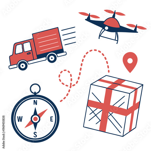 Drone and truck delivery logistics