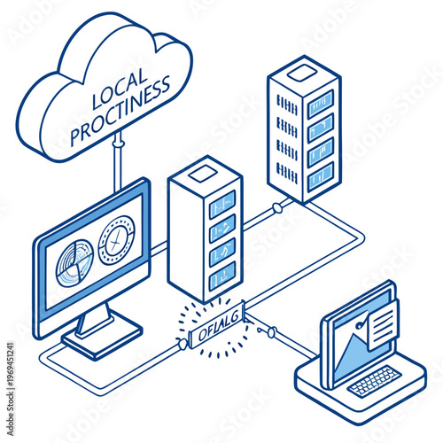 Isometric cloud server computing network