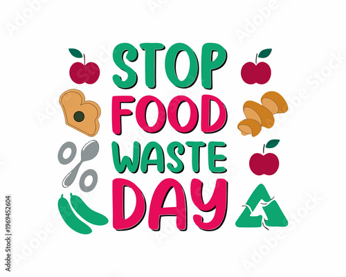 Reduce Food Waste Vector Graphic, Eco Friendly Lifestyle and Sustainability Design