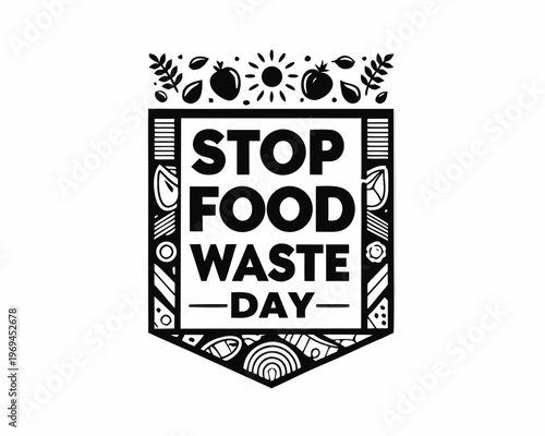 STOP FOOD WASTE DAY vector illustration isolated on white background