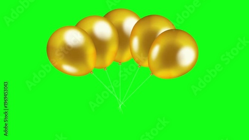 Balloons Flying Animation Green Screen