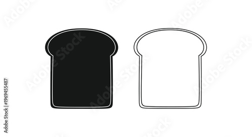 Simple illustration of two bread slices one filled and one outlined