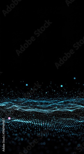Digital streaming data visualization with glowing network lines and abstract shapes representing worldwide telecommunication bandwidth ,technology ,global ,transmission