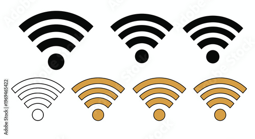 Colorful wifi signal icons displayed in a grid arrangement