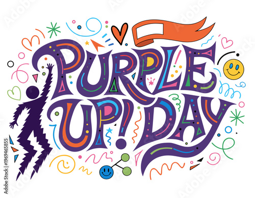 PURPLE UP! DAY vector illustration isolated on white background