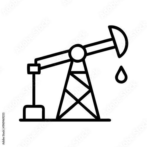 Oil pump jack icon representing fossil fuel extraction and petroleum industry infrastructure