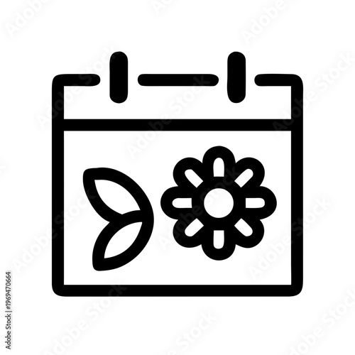 Spring calendar icon with flower symbol representing seasonal scheduling and floral events