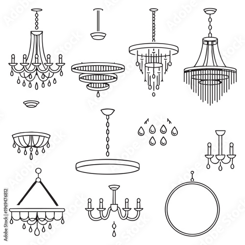 Black and white line of various kitchen utensils and tools kitchen tools cooking utensils