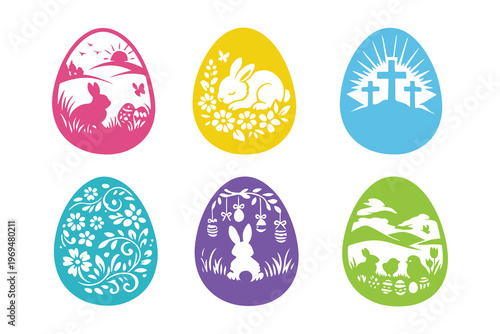 easter egg with motif cartoon collections