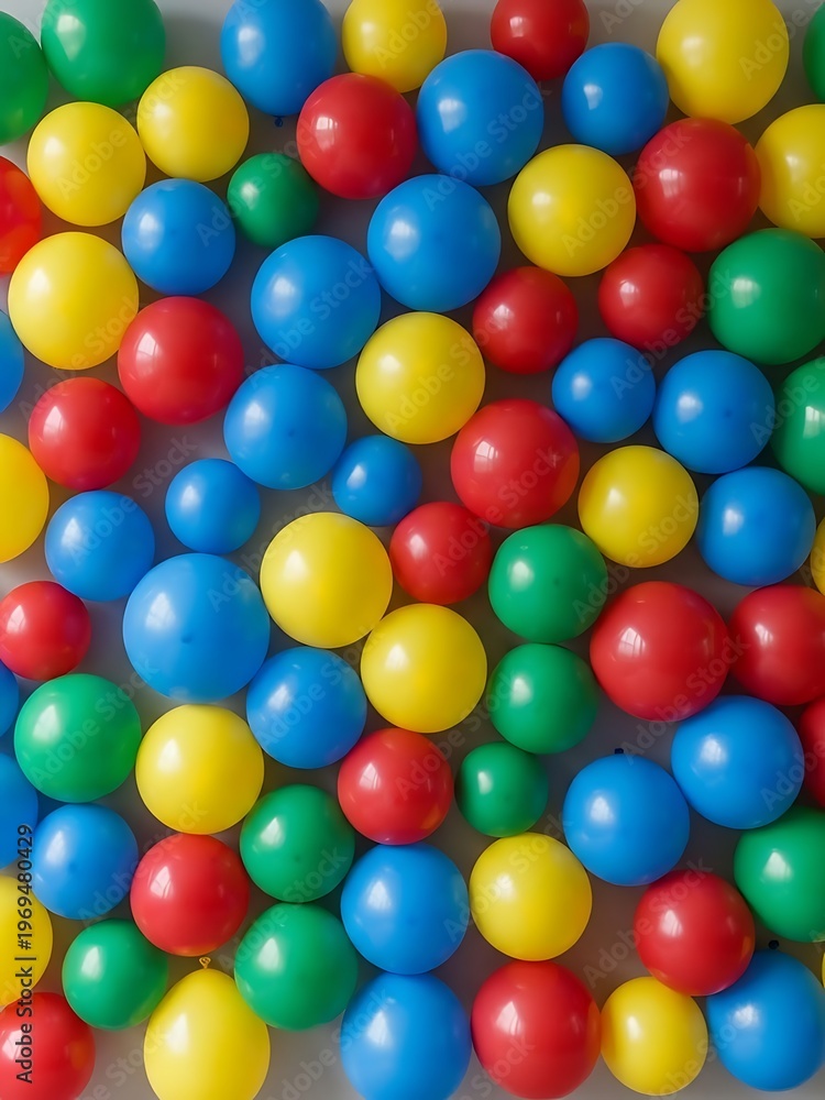 Obraz premium Vibrant array of multicolored spheres, a playground of circular cheer