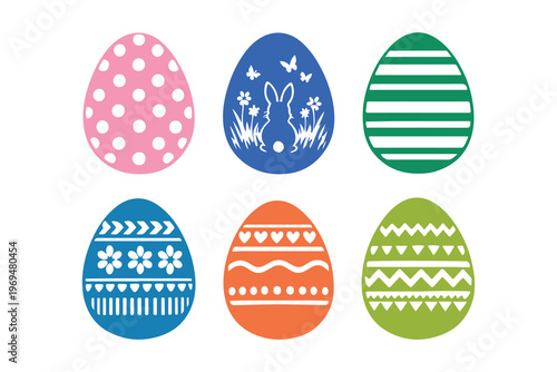 cute easter egg with pattern illustration