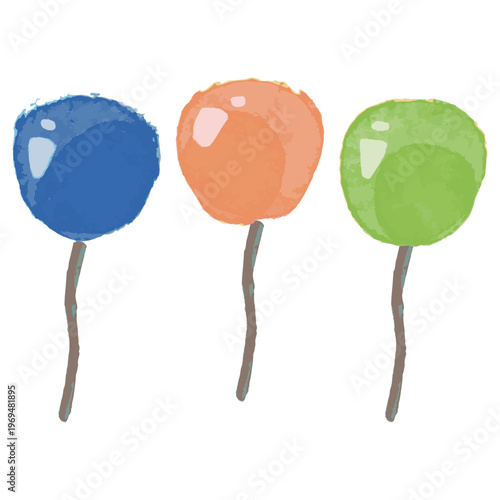 わんぱく水彩シリーズ 幼稚園・保育園向け 風船3色セット 青 オレンジ 黄緑 ビビッド