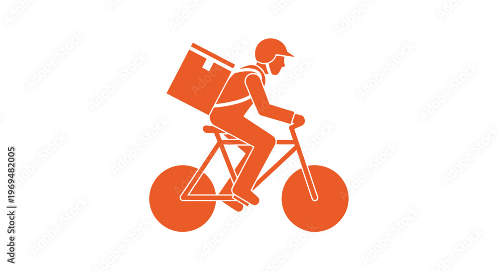 Obraz premium Delivery Man Riding Bicycle 1.