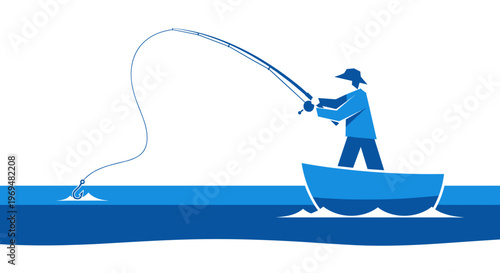 Man fishing on a boat.