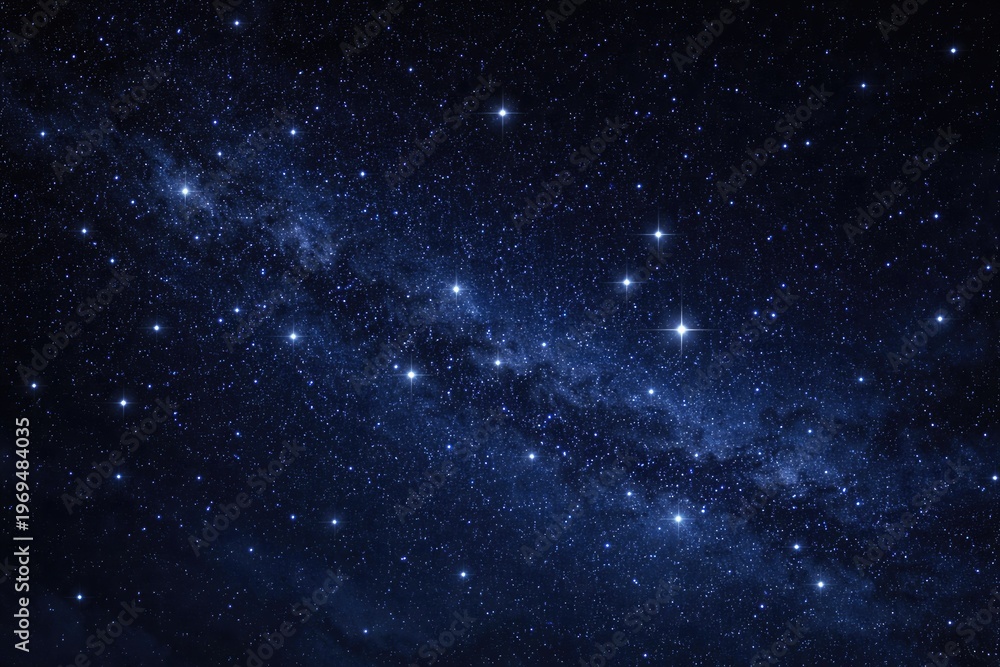 Fototapeta premium twinkling stars in a deep blue night sky background