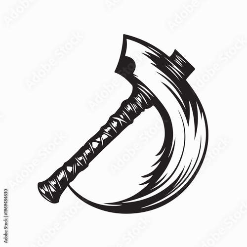 Minimalist Tomahawk Axe Weapon Creative Silhouette Logo Vector