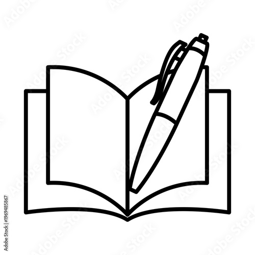 Open book and pen icon