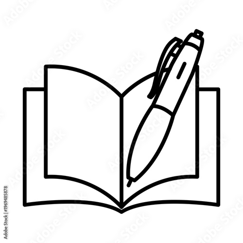 Open book and pen icon