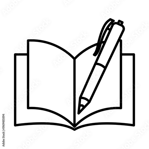 Open book and pen icon