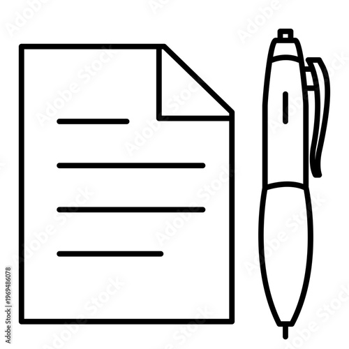 Paper and pen icon