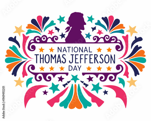 American Founding Father Vector Graphic, National Thomas Jefferson Day Celebration
