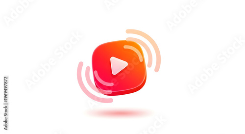 A stylized YouTube play button icon with a red and orange gradient and white play triangle
