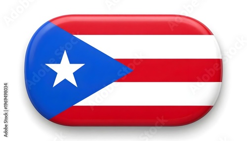 Free Download Puerto Rico flag emblem with a glossy finish and a white background - GFXLoad