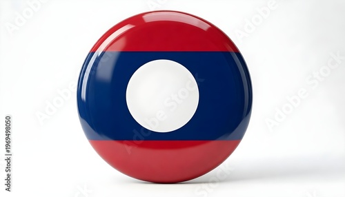 Shiny Laos flag badge on white background, national symbol of Laos Free Download Shiny Laos flag badge on white background, national symbol of Laos - GFXLoad