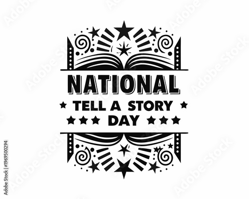 National Tell a Story Day Vector Illustration, Storytelling and Reading Celebration Design