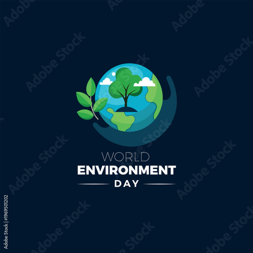 World environment day with earth and tree