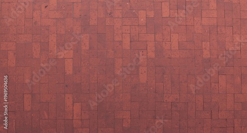 Top view of red brick pavement with empty copy space