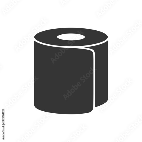 シンプルなトイレットペーパーのシルエットアイコン