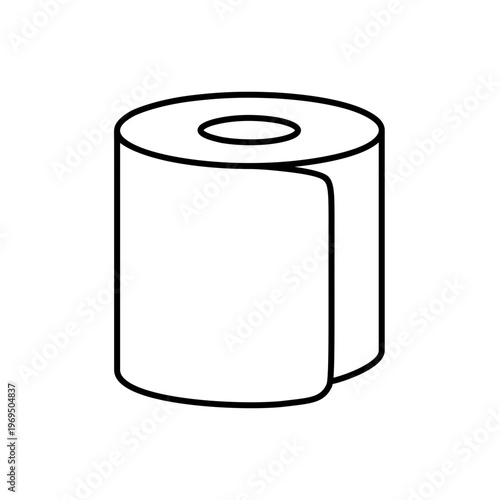 シンプルなトイレットペーパーのラインアイコン