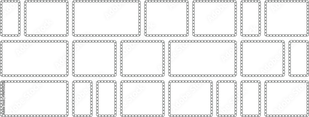 Obraz premium Vector chain link frames on transparent background for graphic design elements