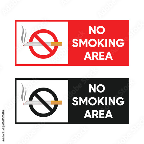 No smoking sign red and black, on white background