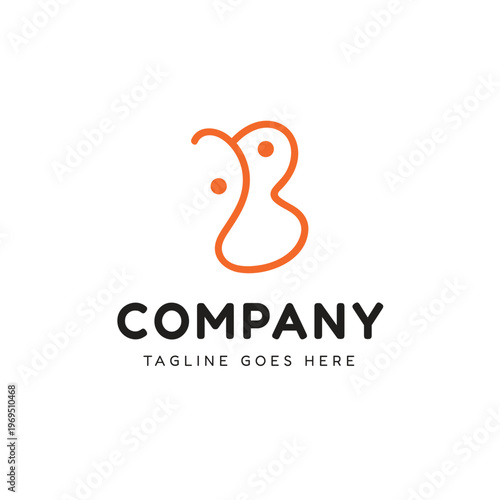 Minimalist abstract orange logo for business and branding